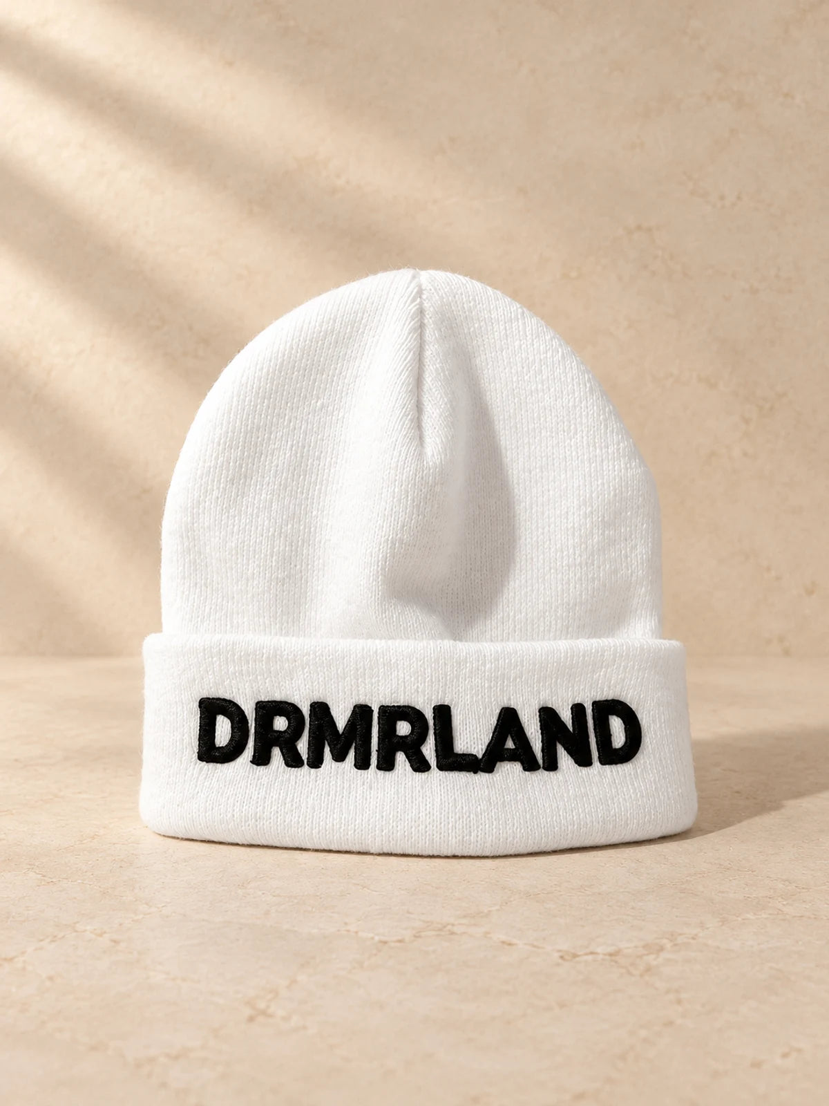 DRMRLAND embroidered beanie in white