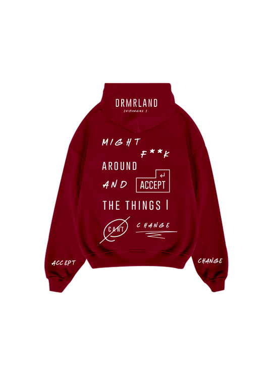 Accept Change Comfort Hoodie (Burgundy)