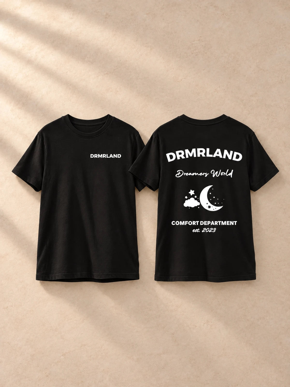 Dreamers Club tee in black, front and back