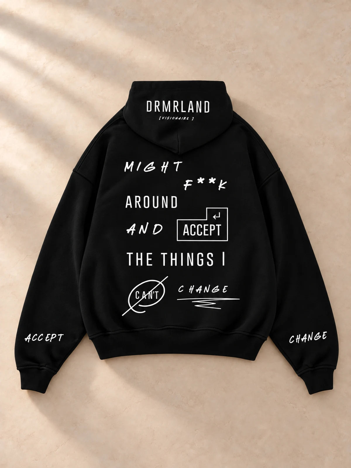Acceptance hoodie in black, product view